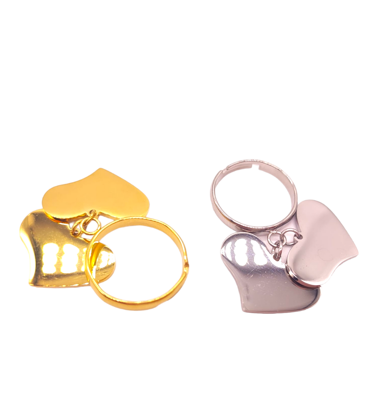 anello cuore acciaio regolabile