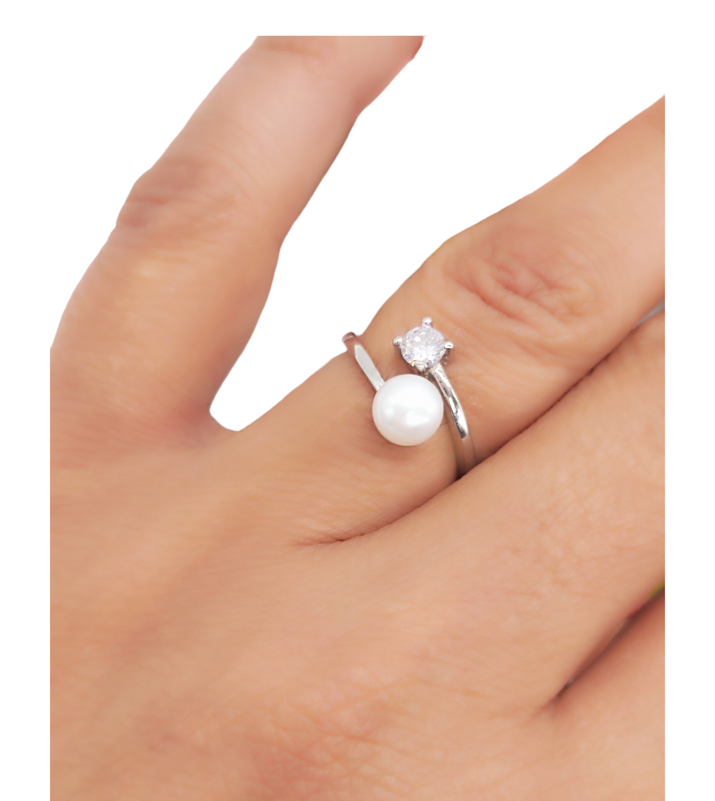 anello solitario con perla