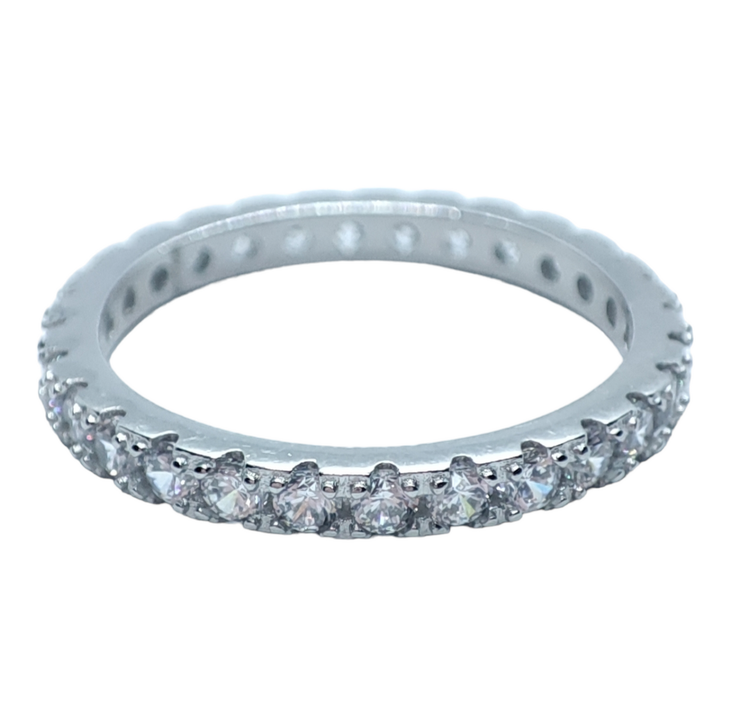 Anello veretta zirconi bianchi