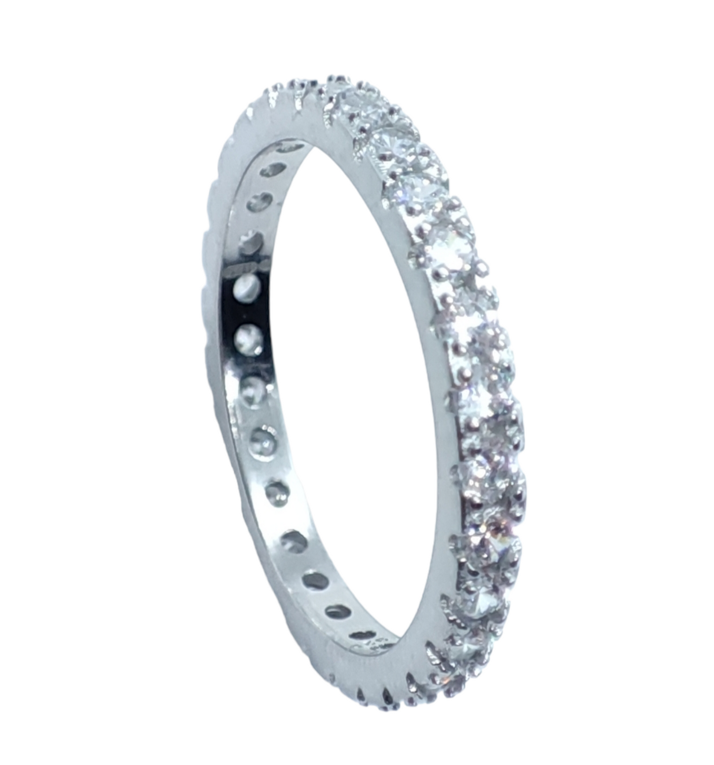 Anello veretta zirconi bianchi