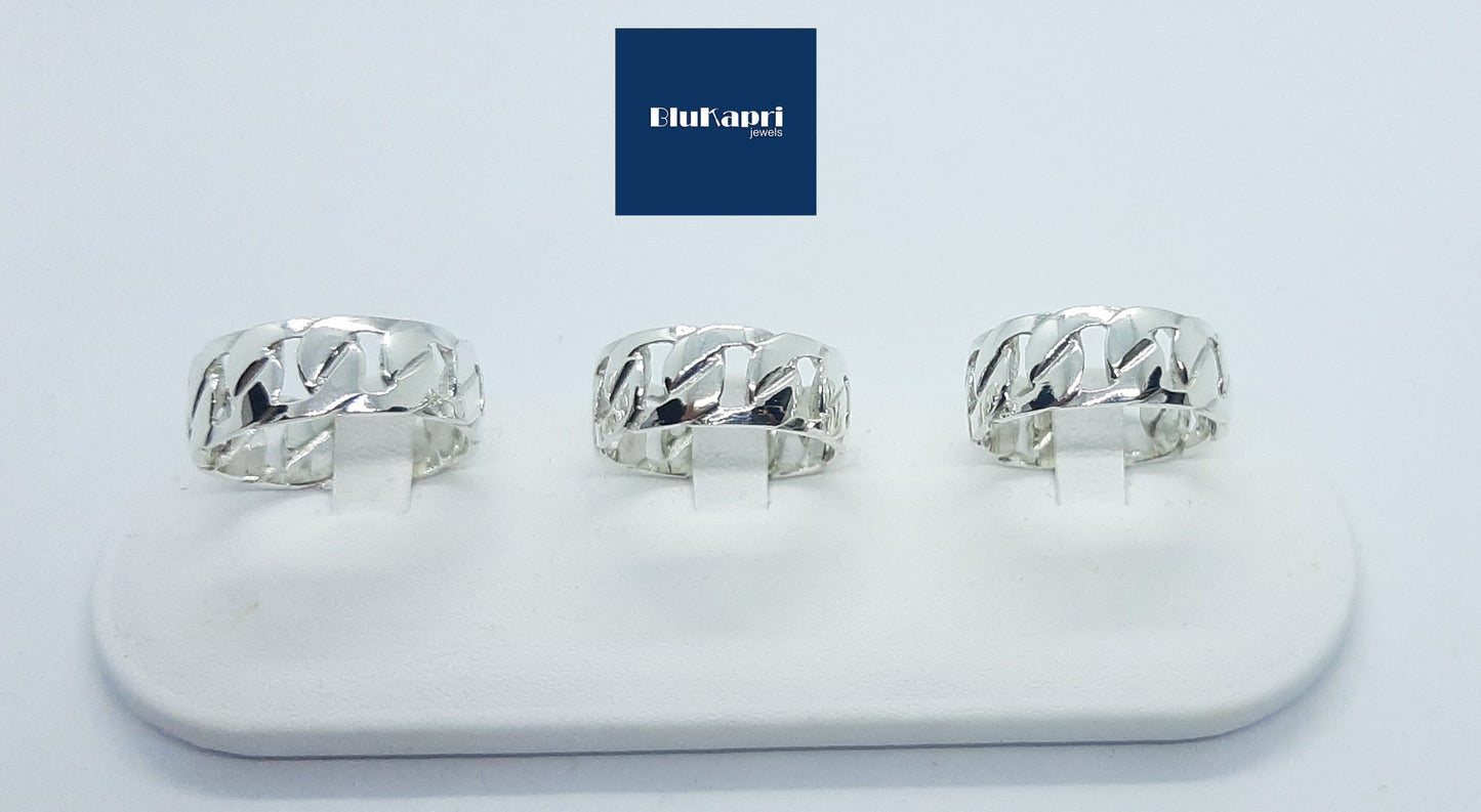 Anello fascia grumetta uomo donna Argento925