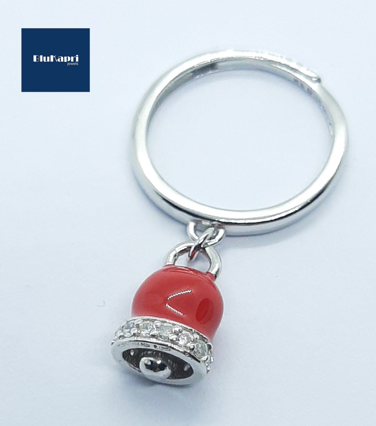 Anello in argento 925 campanella smaltato