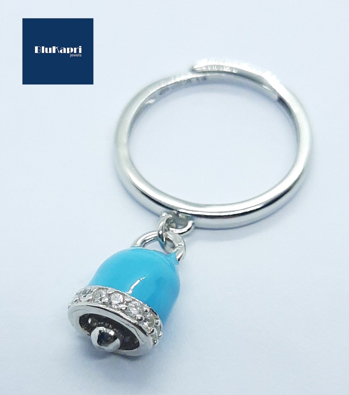 Anello in argento 925 campanella smaltato