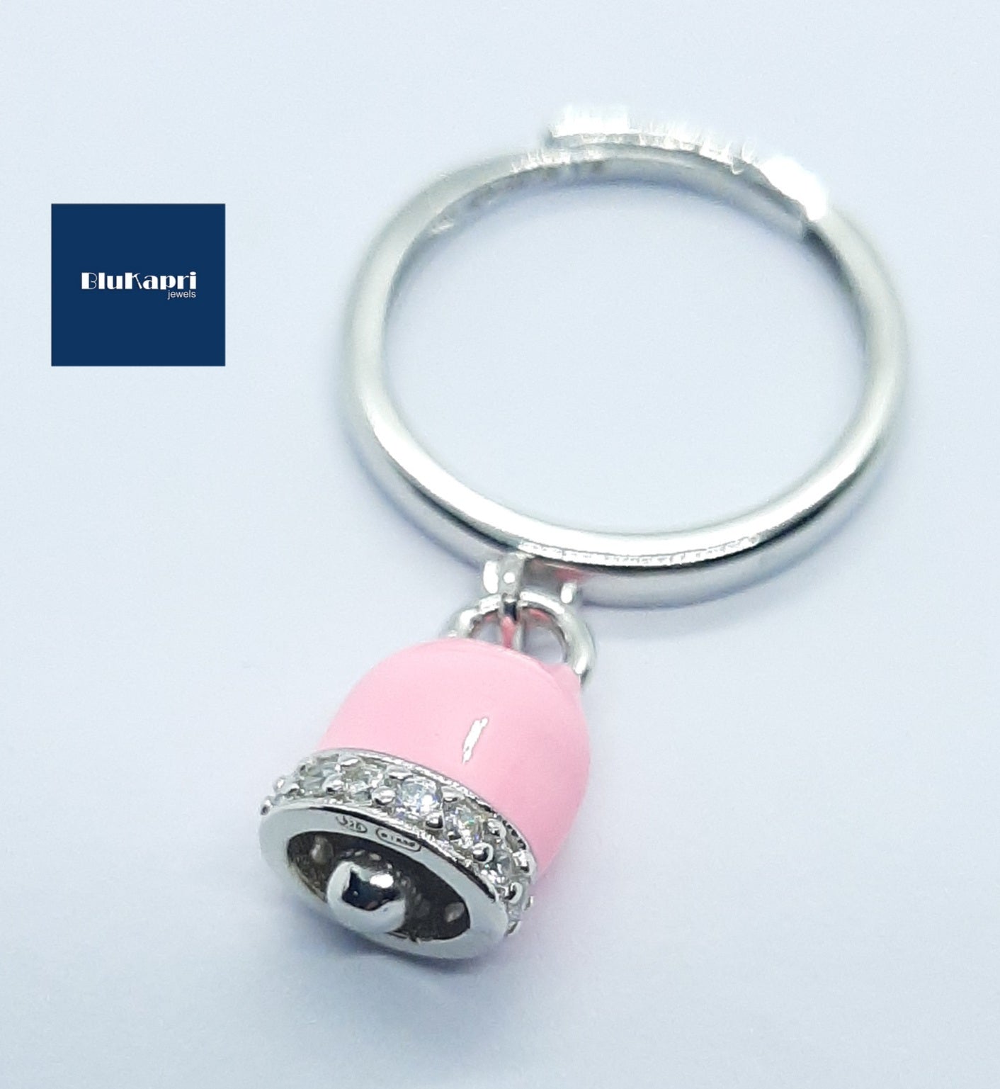 Anello in argento 925 campanella smaltato