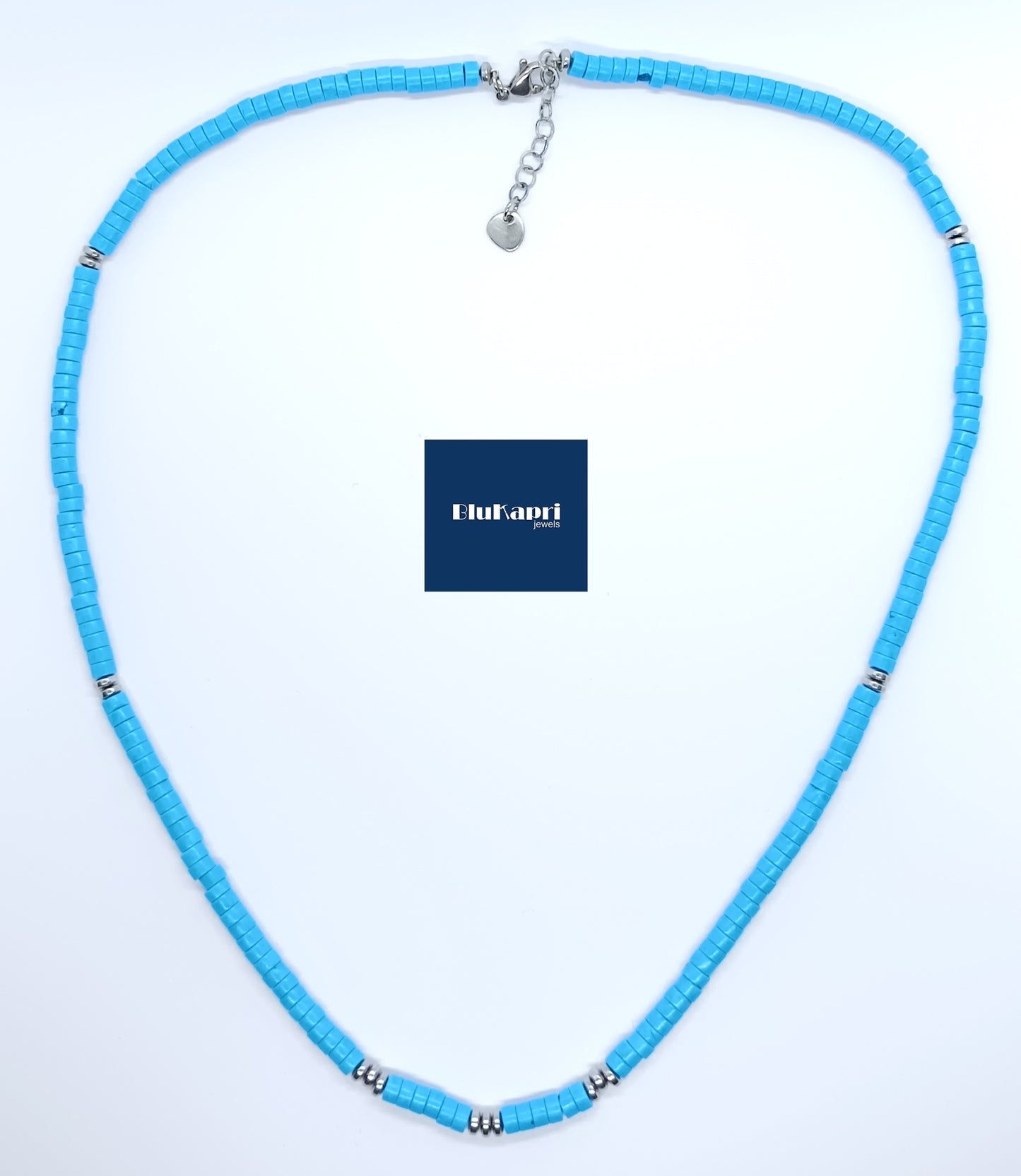 Collana artigianale uomo turchese naturale 4,5 mm