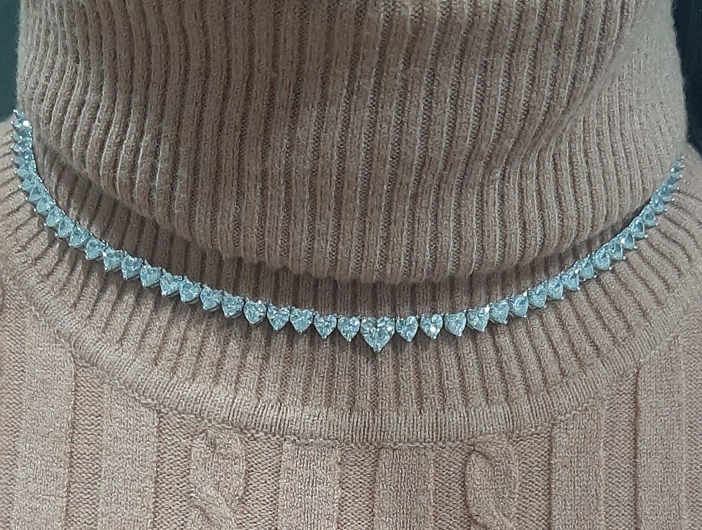 Collana donna tennis cuori con centrale