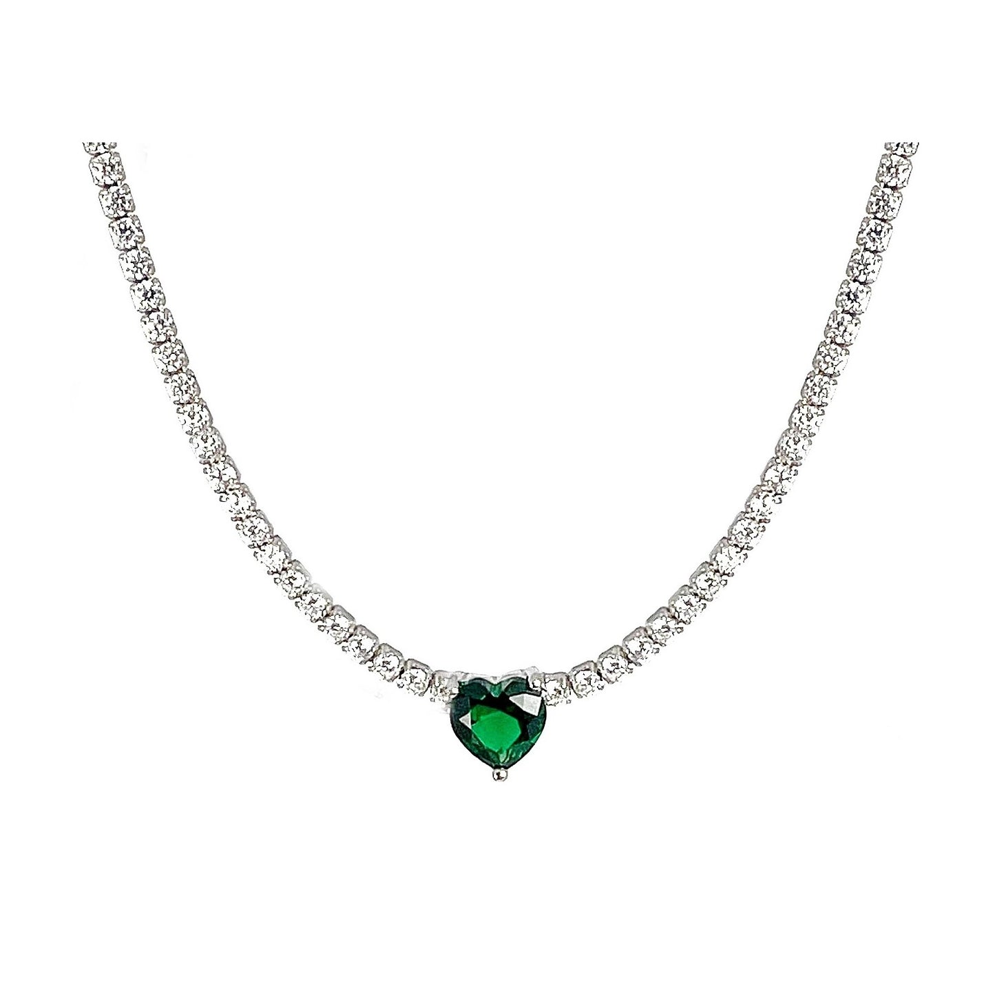 collana choker tennis cuore