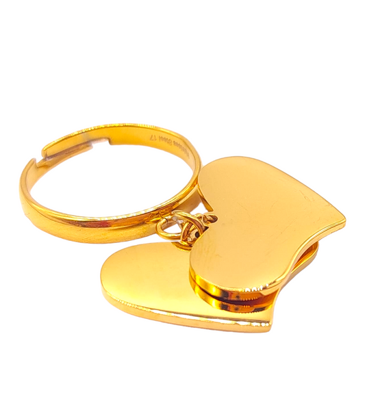 anello con cuori acciaio