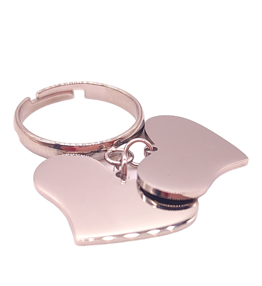 anello cuore acciaio regolabile