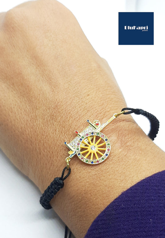 Bracciale carretto siciliano argento 925 laminato oro giallo
