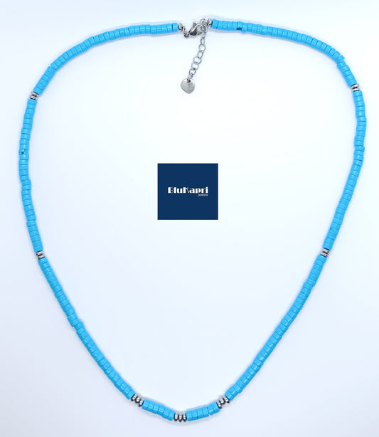 Collana artigianale uomo turchese naturale 4,5 mm