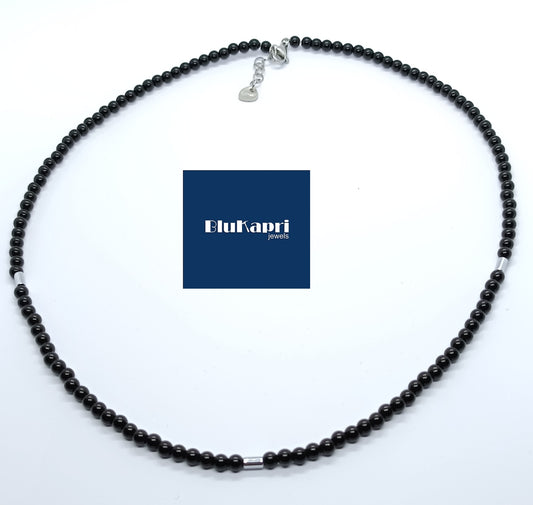 Collana uomo agata nera