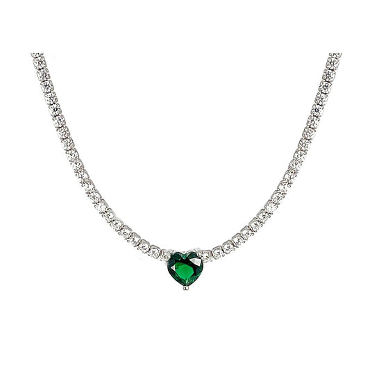 collana choker tennis cuore
